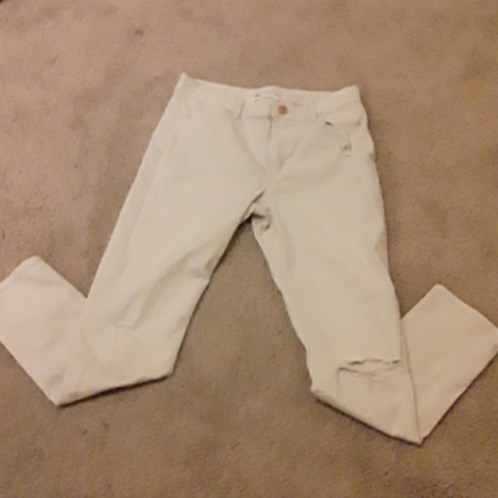 H&M White Ripped Jeans